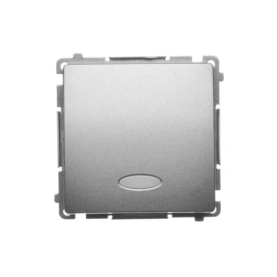 Przycisk światło z podświetleniem (moduł) 10A 250V zaciski śrubowe satyna (metalik)