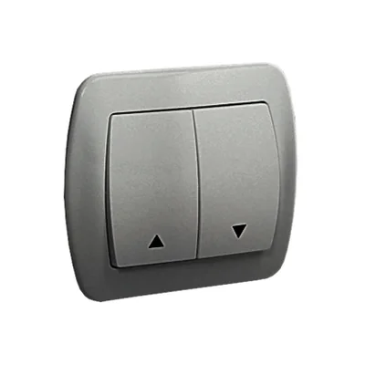 Przycisk żaluzjowy 230V, srebrny metalik