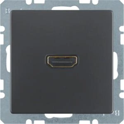 Q.1/Q.3 Gniazdo HDMI z przyłączem 90° antracytowe aksamitne
