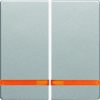 Q.1/Q.3 Klawisze z pomarańczową soczewką do łącznika 2-klawiszowego aluminium