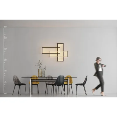 QUADRATUS WALL Lampa ścienna czarna