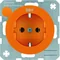 R.1 Gniazdo SCHUKO z nadrukiem pomarańczowe połysk