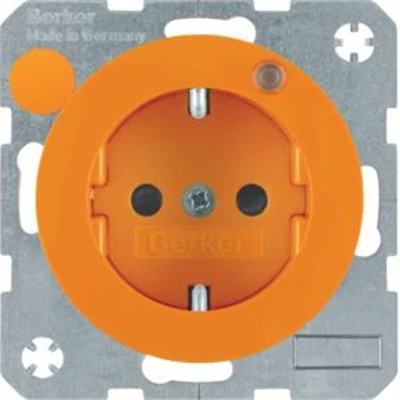 R.1 Gniazdo z uziemieniem i LED kontrolną połysk pomarańczowe