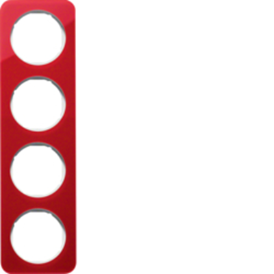 R.1 Ramka 4-krotna przezroczysta akryl czerwony/biały