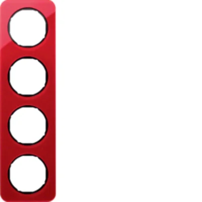 R.1 Ramka 4-krotna przezroczysta akryl czerwony/czarny