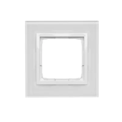 Ramka 1-krotna Nature-Szkło BIAŁA PERŁA IP20/IP44