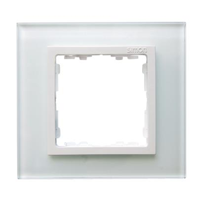 Ramka 1x szkło - biały / ramka pośrednia biała