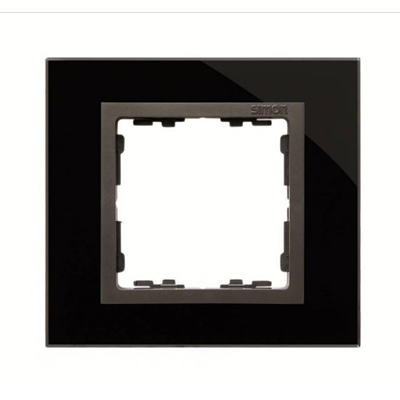 Ramka 1x szkło - czarna / ramka pośrednia grafit