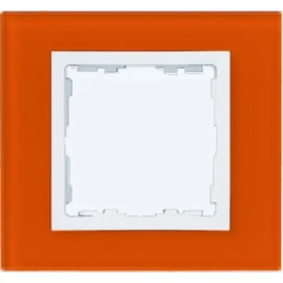Ramka 1x szkło - mandarynka / ramka pośrednia biała