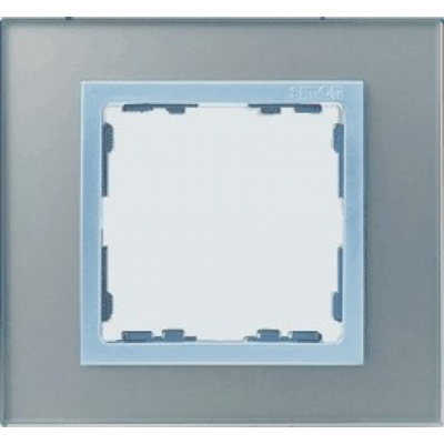 Ramka 1x szkło - srebro / ramka pośrednia aluminium mat