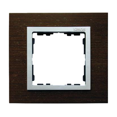 Ramka 1x wenge / ramka pośrednia aluminium mat