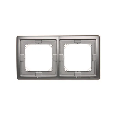 Ramka 2-krotna do wersji bryzgoszczelnej IP44 z kompletem uszczelek, inox (metalik)