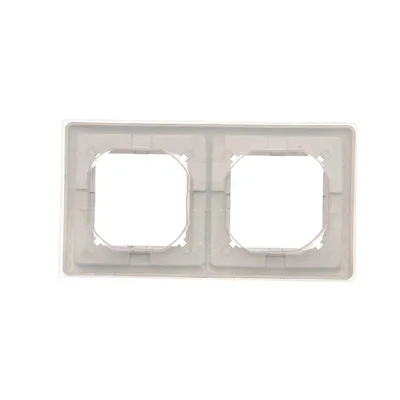 Ramka 2-krotna do wersji bryzgoszczelnej IP44 z kompletem uszczelek, inox (metalik)