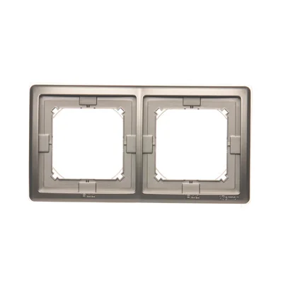 Ramka 2-krotna do wersji bryzgoszczelnej IP44 z kompletem uszczelek, satyna (metalik)