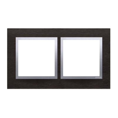 Ramka 2-krotna Nature-Metal INOX YIN IP20/IP44