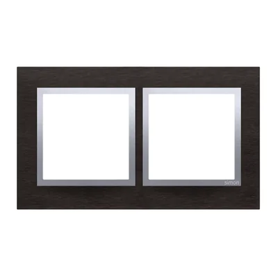 Ramka 2-krotna Nature-Metal INOX YIN IP20/IP44