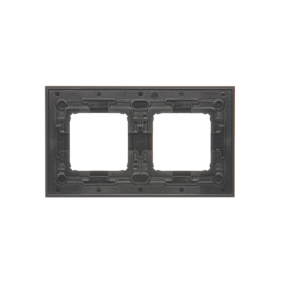 Ramka 2-krotna Nature-Metal INOX YIN IP20/IP44