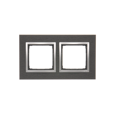 Ramka 2-krotna Nature-Metal INOX YIN IP20/IP44