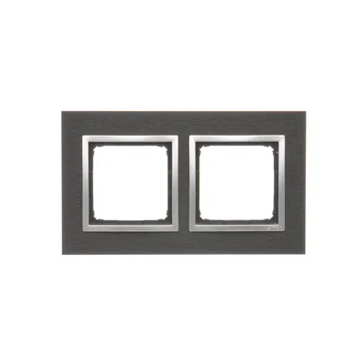Ramka 2-krotna Nature-Metal INOX YIN IP20/IP44