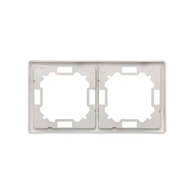 Ramka 2-krotna uniwersalna poziom i pion, inox (metalik)