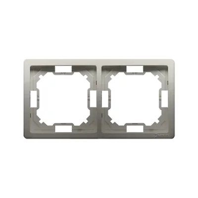 Ramka 2-krotna uniwersalna poziom i pion, satyna (metalik)