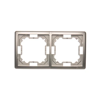 Ramka 2-krotna uniwersalna poziom i pion, satyna (metalik)