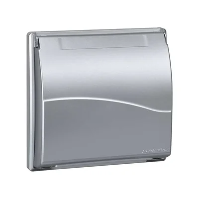 Ramka 2-modułowa do puszki SBM250 z pokrywą 4x K45 aluminium