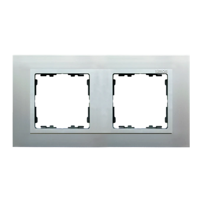 Ramka 2x aluminium / ramka pośrednia aluminium mat
