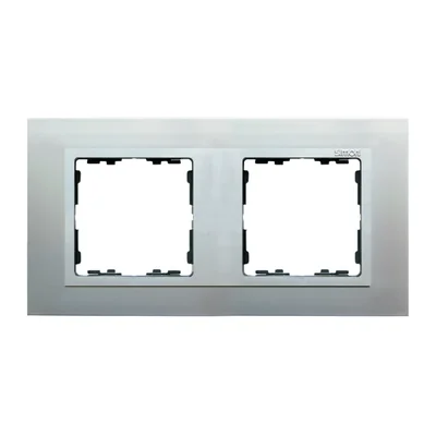 Ramka 2x aluminium / ramka pośrednia aluminium mat