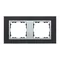 Ramka 2x inox czarny / ramka pośrednia aluminium