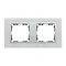Ramka 2x inox mat / ramka pośrednia aluminium mat