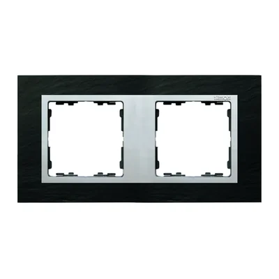 Ramka 2x łupek / ramka pośrednia aluminum mat