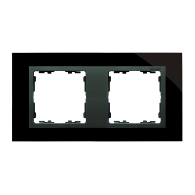 Ramka 2x szkło - czarna / ramka pośrednia grafit