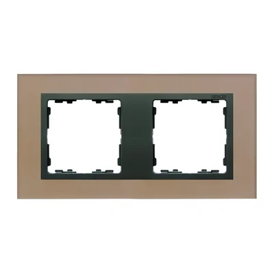 Ramka 2x szkło - miedź / ramka pośrednia grafit