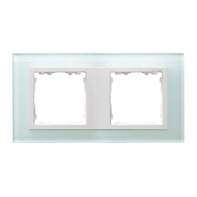 Ramka 2x szkło - natural / ramka pośrednia biała