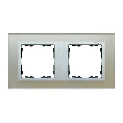 Ramka 2x szkło - srebro / ramka pośrednia aluminium mat