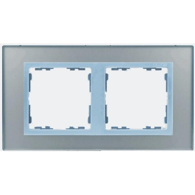 Ramka 2x szkło - srebro / ramka pośrednia aluminium mat