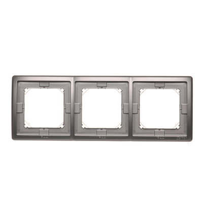 Ramka 3-krotna do wersji bryzgoszczelnej IP44 z kompletem uszczelek, inox (metalik)