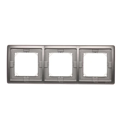 Ramka 3-krotna do wersji bryzgoszczelnej IP44 z kompletem uszczelek, inox (metalik)