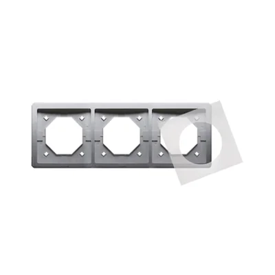 Ramka 3-krotna do wersji bryzgoszczelnej IP44 z kompletem uszczelek, inox (metalik)