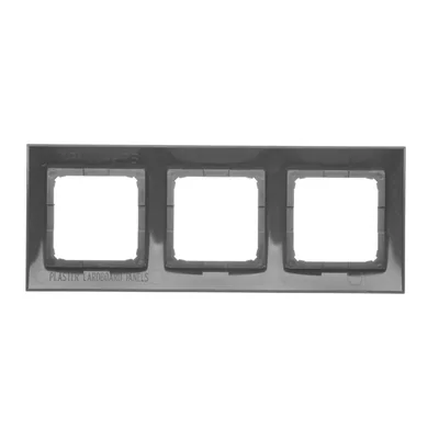 Ramka 3-krotna uniwersalna do puszek karton-gips IP20 / IP44, antracyt (metalik)