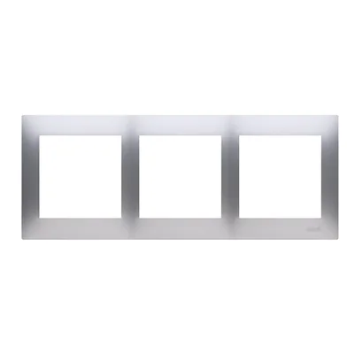Ramka 3-krotna uniwersalna do puszek karton-gips IP20 / IP44, srebrny (metalik)