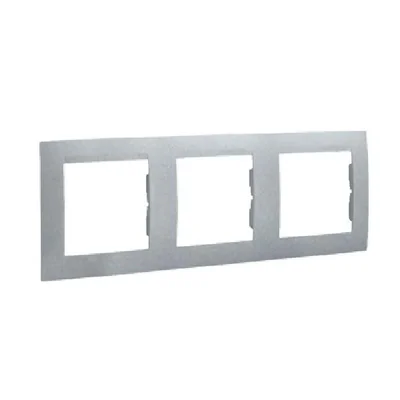 Ramka 3-krotna - uniwersalna poziom i pion, aluminium (metalik)