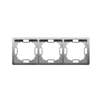 Ramka 3-krotna uniwersalna poziom i pion, inox (metalik)