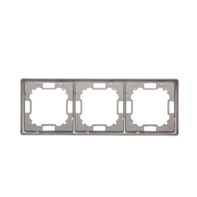 Ramka 3-krotna uniwersalna poziom i pion, inox (metalik)