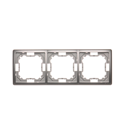 Ramka 3-krotna uniwersalna poziom i pion, inox (metalik)