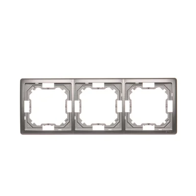 Ramka 3-krotna uniwersalna poziom i pion, inox (metalik)