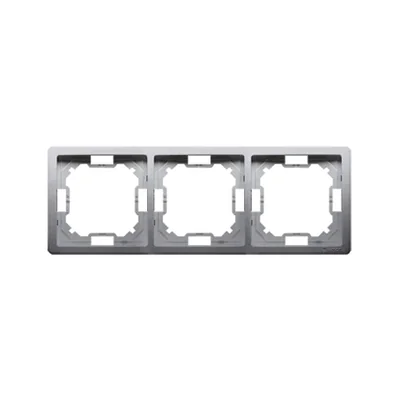Ramka 3-krotna uniwersalna poziom i pion, inox (metalik)