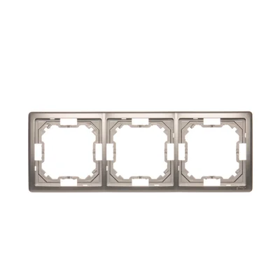 Ramka 3-krotna uniwersalna poziom i pion, satyna (metalik)