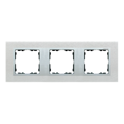 Ramka 3x inox mat / ramka pośrednia aluminium mat